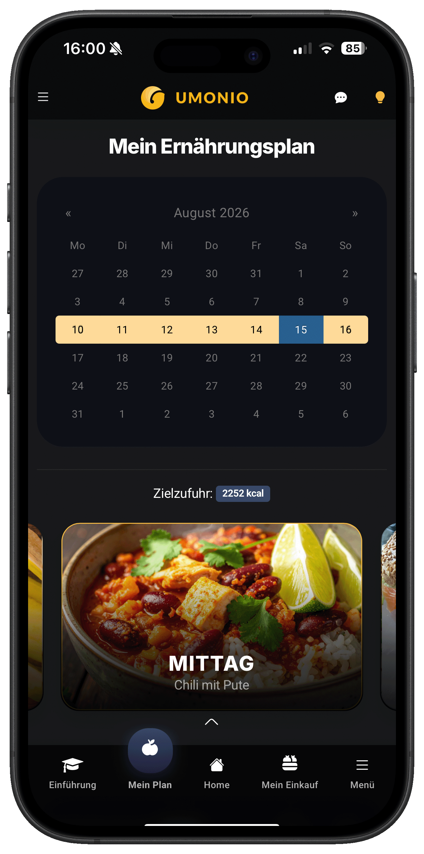 UMONIO App — Übersicht