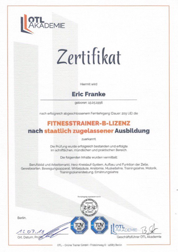 Fitnesstrainerlizenz
